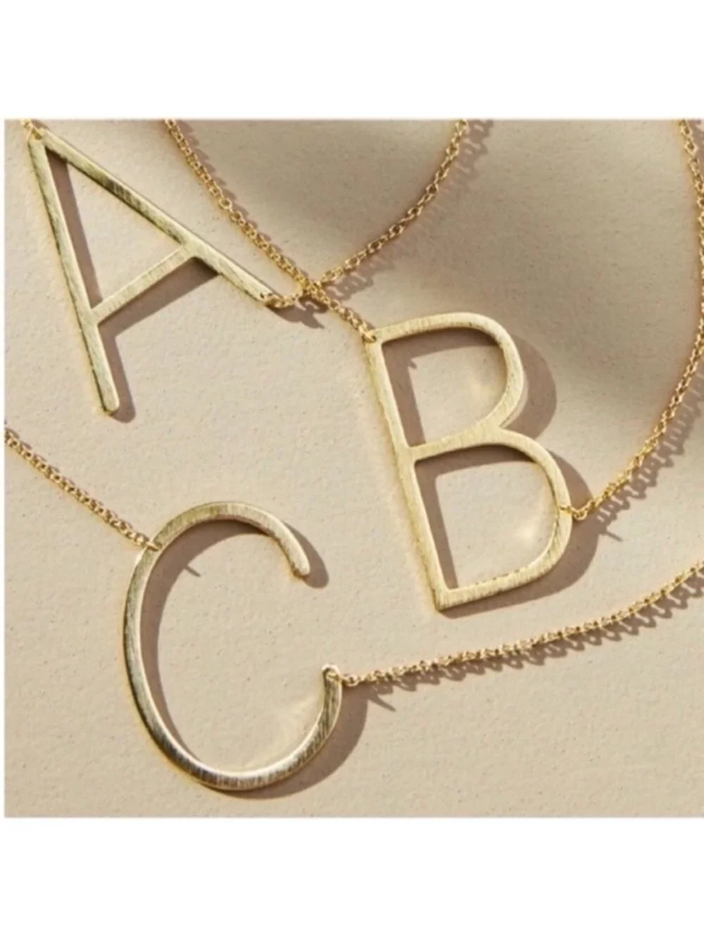 New! Anthropologie Gold Initial Monogram Necklace NWOT
